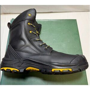 DRKA Mens Black & Yellow Steel Toe Work Boots Size 14